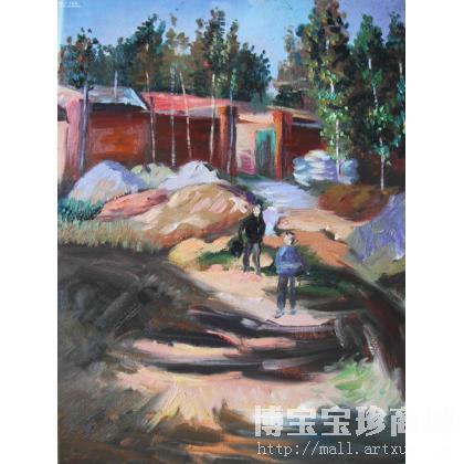 何之 有阳光的路面 类别: 风景油画